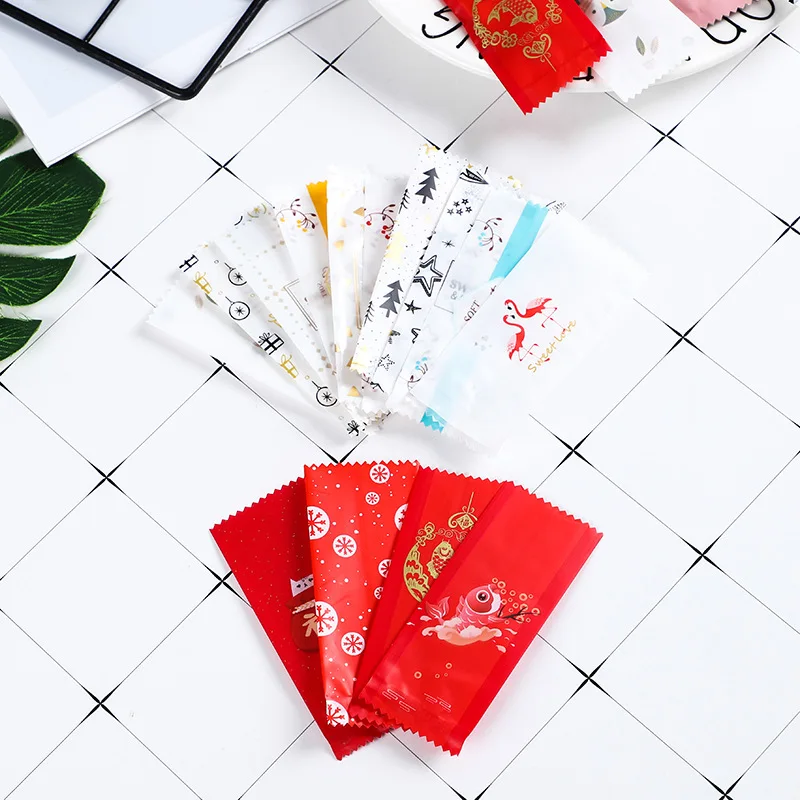 2022 Chinese New Year Nougat Biscuits Heat Seal Wrap Bag Sweet Candy Packaging Bag