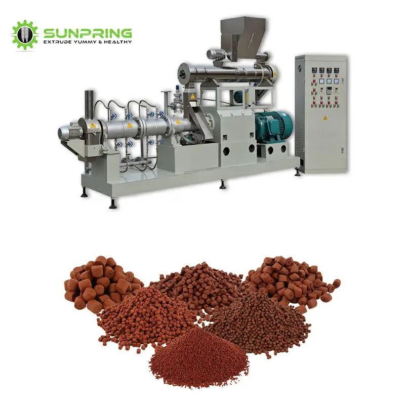Aquarium equipment fish food processing machine twin screw fish food extruder  floating feed pellet making machine