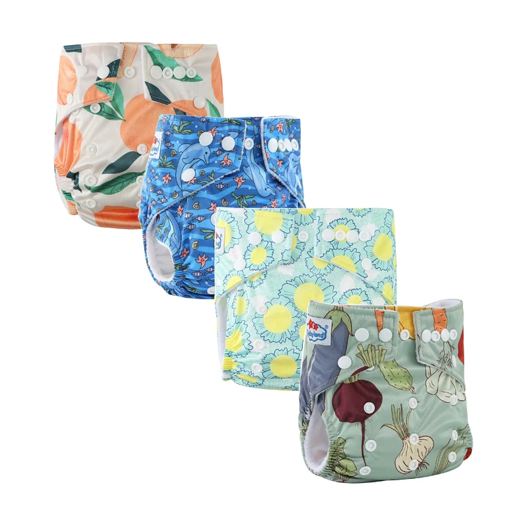 All in One New Design Fashion Washable Pocket Best Free Sample Baby Cloth Nappies Pants Reusable Diapers