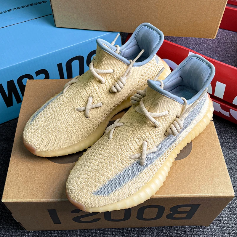 Yeezy 350 г., обувь для женщин, оптовая продажа, оригинальные брендовые кроссовки, теннисная дышащая повседневная обувь для бега, светоотражающая обувь Yezzy Yeezy 350 V2