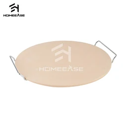 Hot selling supplies wholesale pizza baking peel heat resistance classic round cordierite pizza oven stone