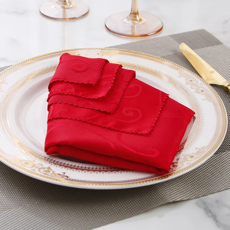 Wholesale embossed cotton napkins reusable crochet 50 x 50 cm dinner table napkins for wedding decoration