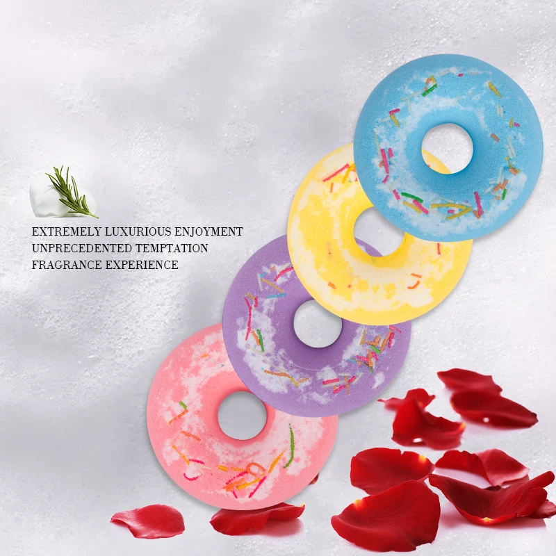 Custom Private Label Natural Bubble Ball Organic Vegan Colorful Mini Candy Donuts Bath Bomb