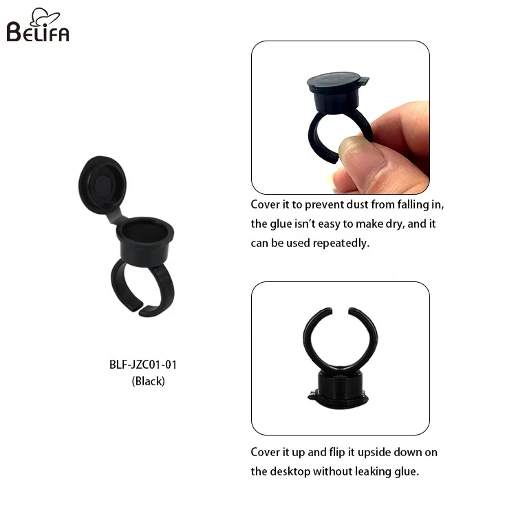 belifa disposable reuseable eyelash lash glue holder ring microblading pigment tattoo ink cup with lid