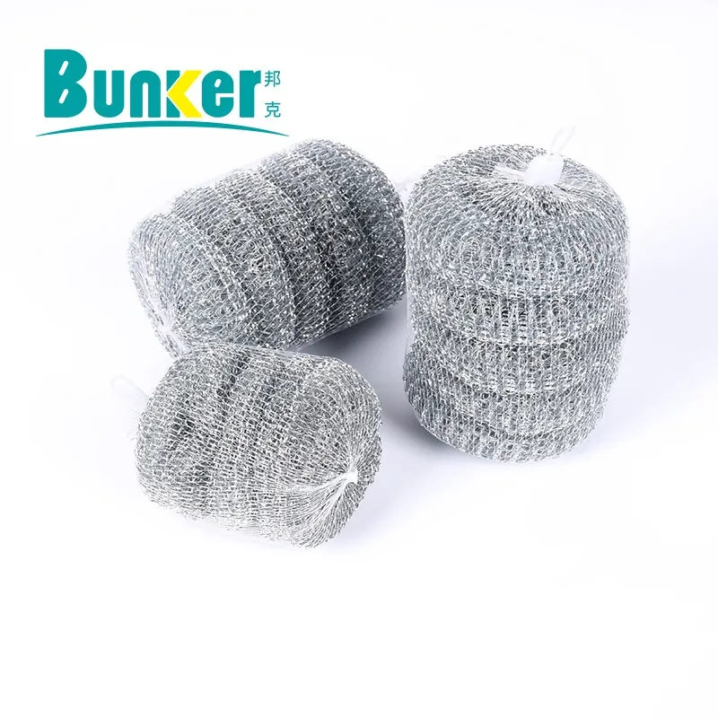Galvanized Mesh Stainless Steel Scourer Sponge Scrubber Pot Cleaning