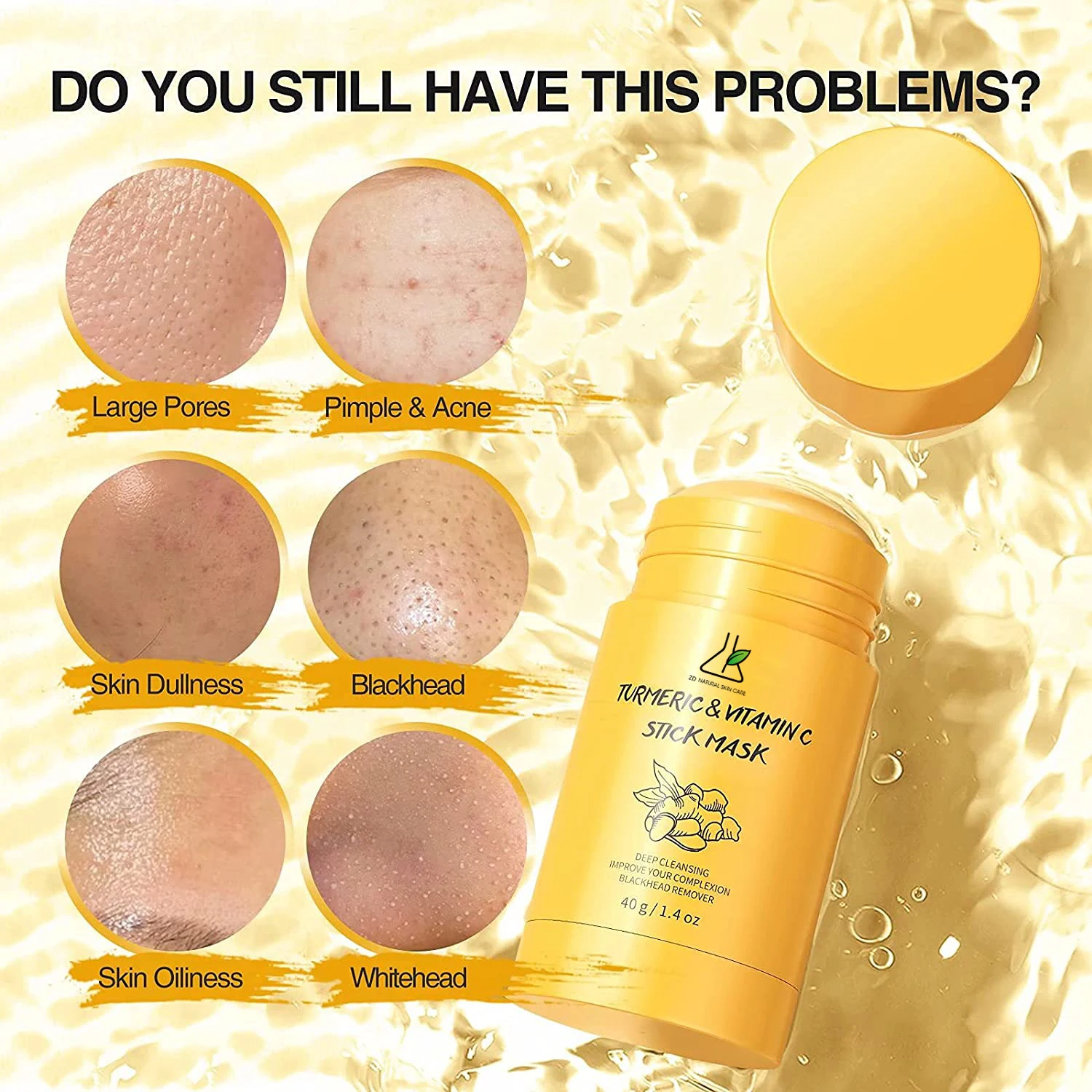 Beauty Products Custom Logo Green Stick Mask Deep Cleansing Anti Aging Collagen Turmeric Clay Facial Mud Mask