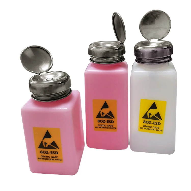 Various Color Alumina Pump Antistatic Esd Bottle Chemical Alcohol Solvent Dispenser