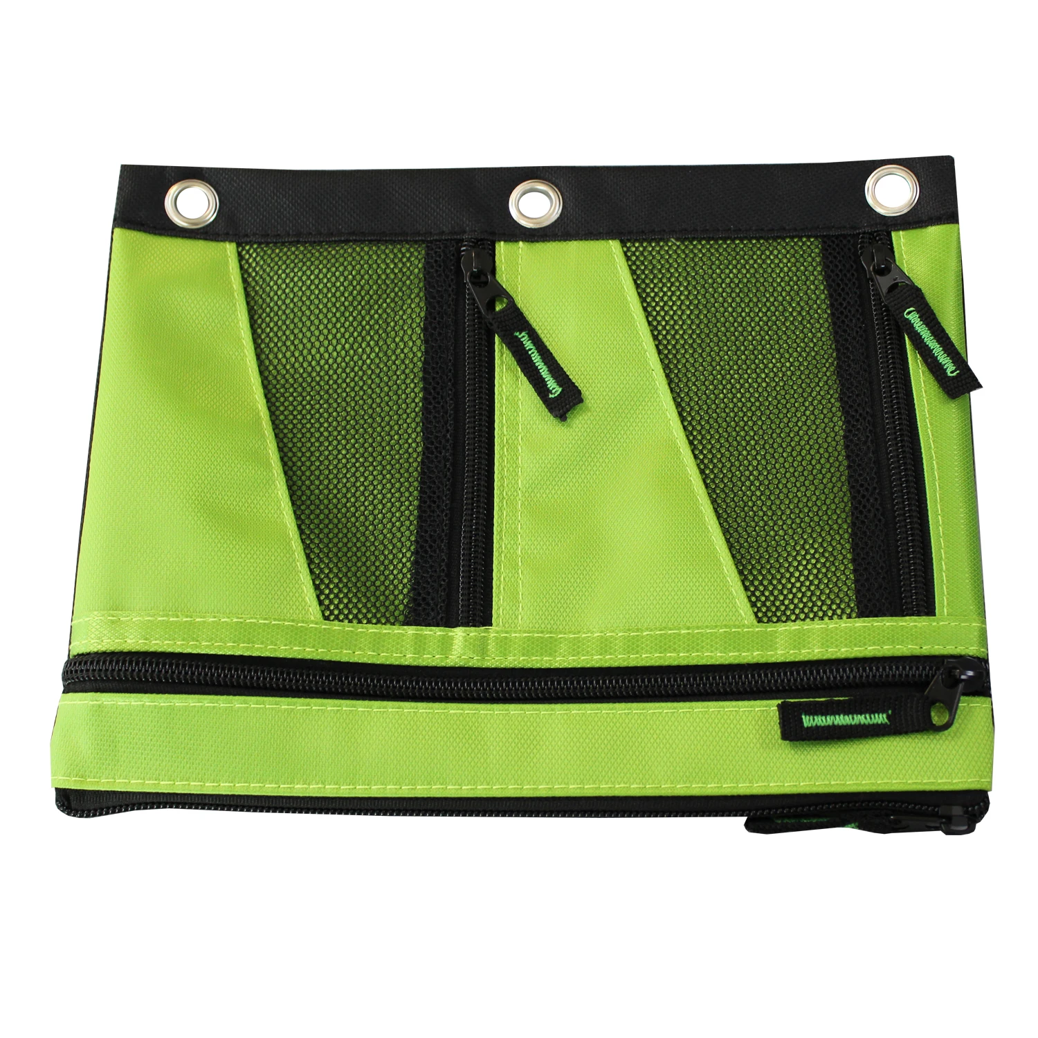 Pencil Pouch with 2 Pockets, Fits 3 Ring Binder Zippered Pocket, multi-pocket  Mesh Window pencil bag pencil bag
