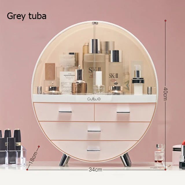 Cosmetic storage box Large-capacity drawer type desktop dust-proof makeup box Skin care product dressing table storage box