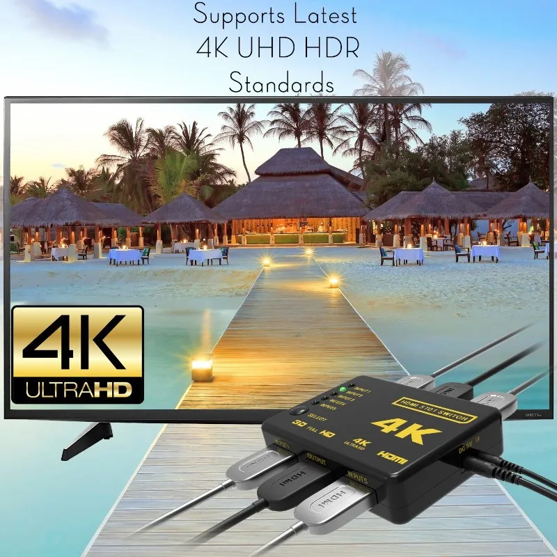 Высококачественный HDMI переключатель 5 в 1 с дистанционным управлением портов выход 4K видео сплиттер 5x1 - для PS