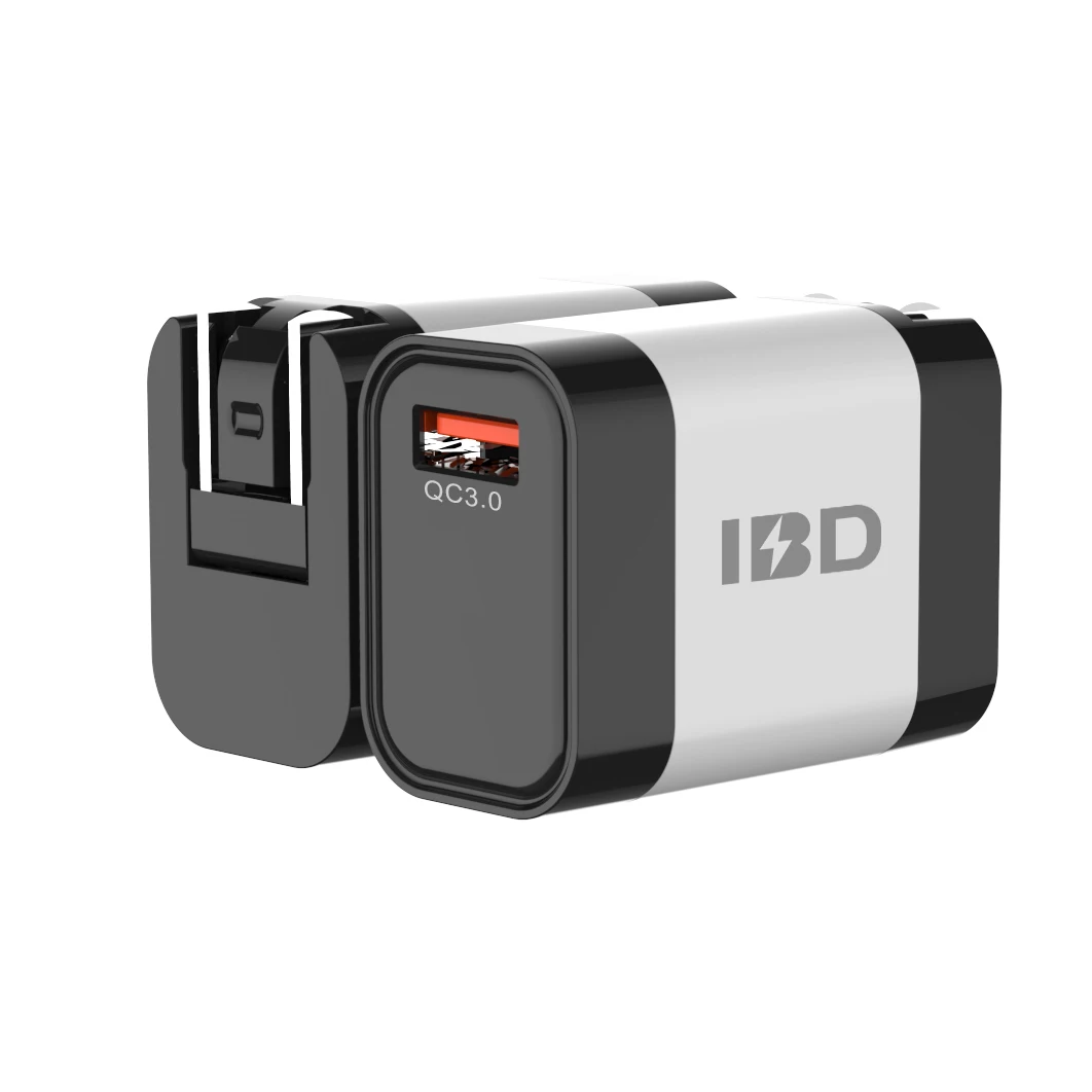 IBD  OEM And ODM Factory Single QC 3.0 Port 18W  USB -A Wall Charger For Mobile Phones Fast Charging