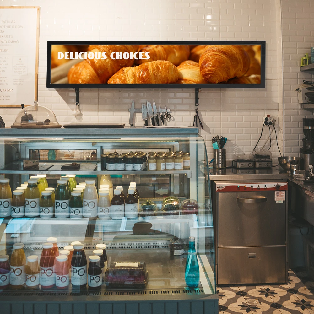 Тонкие ЖК-экраны оптом рекламируют настенный цифровой дисплей вывески 16,4 дюймов бар типа lcd