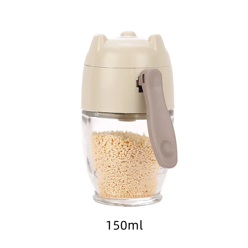 Logo Custom Empty Glass Spice Bottle With Flip Top Lid Seasoning Jar With Dual Open Shaker Lid Can Ration Spice