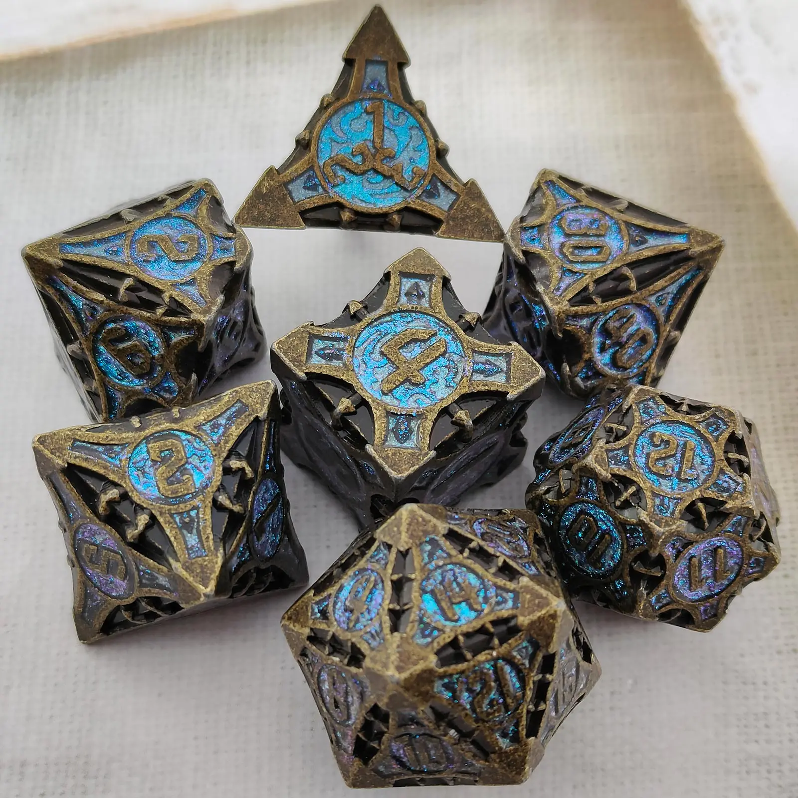 DND manufacturers custom D20 RPG Game Dungeons & Dragons sharp edge scale Dice Accessories promotion Polyhedral Metal Dice Set