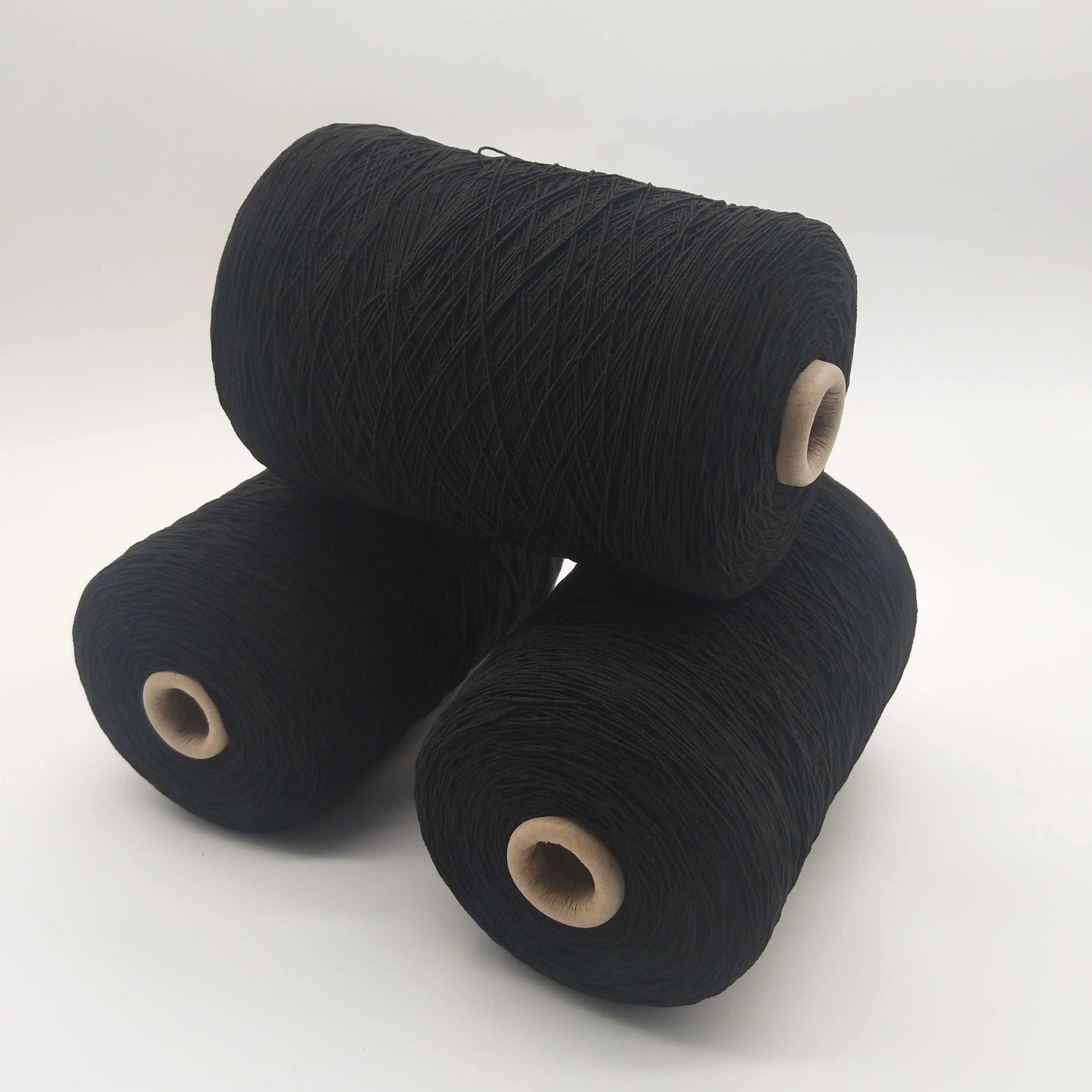 China Manufacturer elastic and popular 90#/75/75 polyester DTY rubber covered yarn for  knitting