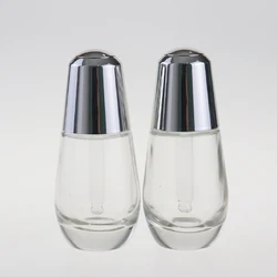 Luxury Packaging Cosmetic cream Clear Essential Oil Glass Dropper fragrance pipette Bottle 1oz