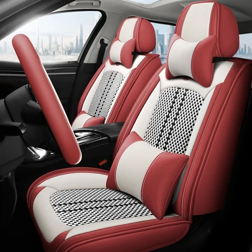 Wholesale universal size car interior cushion covers luxurious design leather ice silk seat protection covers