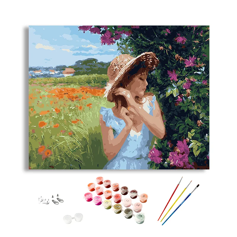 DEYI Custom Quality Portrait Oil Painting Canvas Decor  Diy Woman Figure Portrait Painting By Numbers Kits