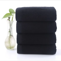 Custom Logo Quick Dry Black Beauty Hair Salon Towels 100% Cotton Wholesale