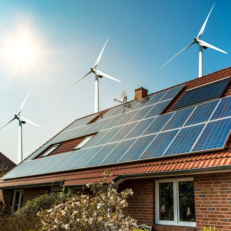 Solar Panels And 5KW 10KW Wind Turbine Generator Hybrid Wind Solar Power System for Home Use