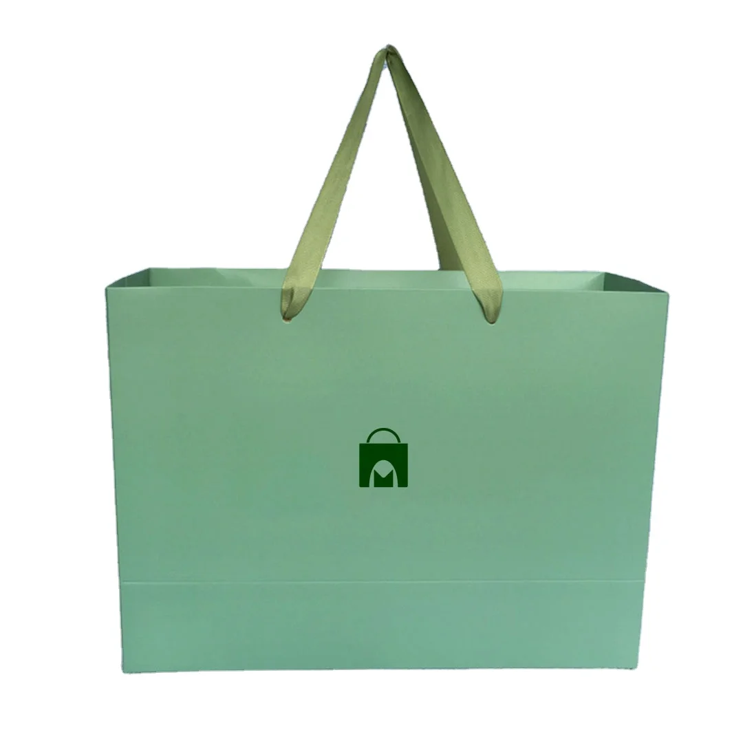 Wholesale Custom 250 gsm Art Luxury Clothing Shopping Paper Bag Printed Euro Paper Gift Paper Bags With Handle