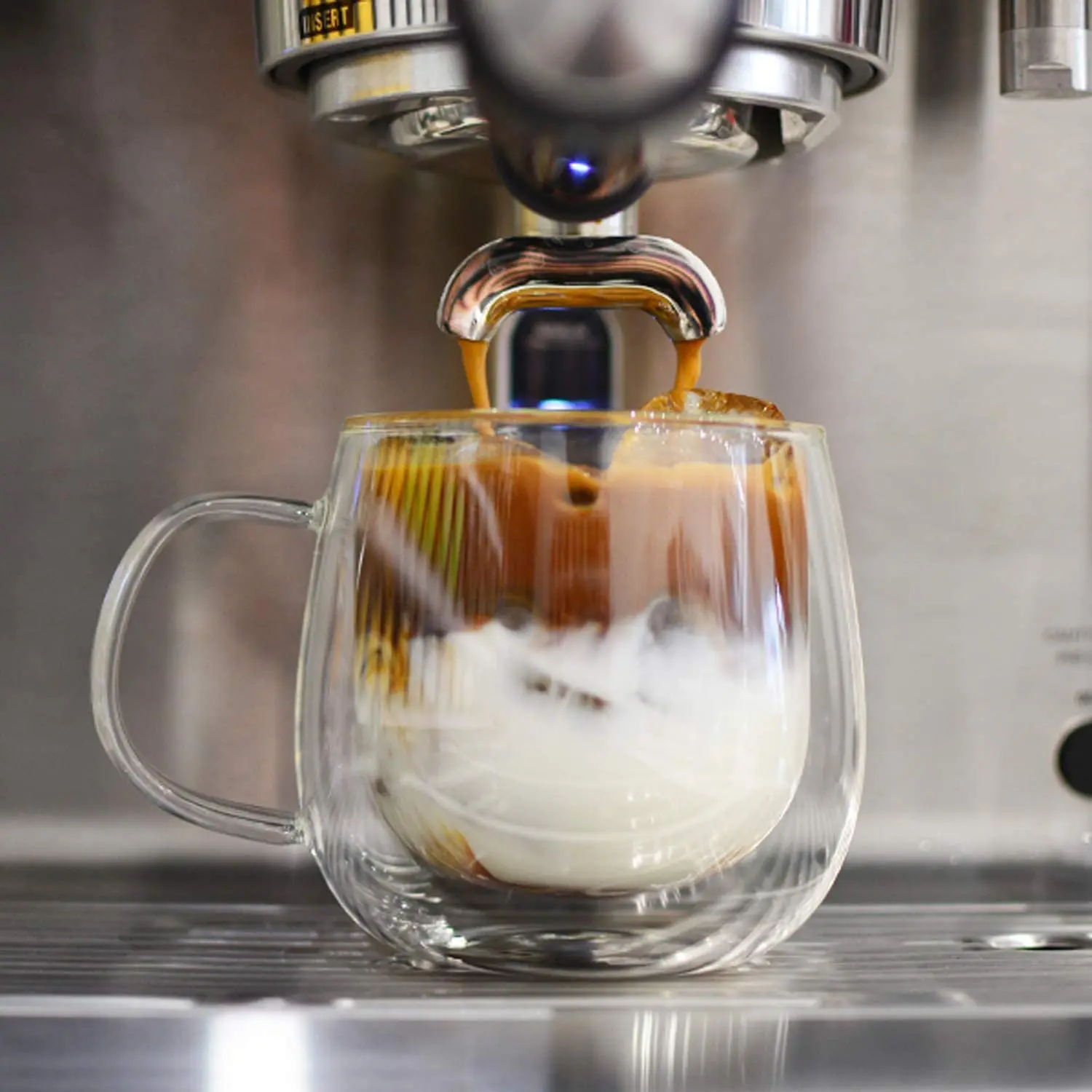 Double Wall Glass Espresso Tea Cups drink beer glass cup with custom logo as gift heat insulation transparent glass