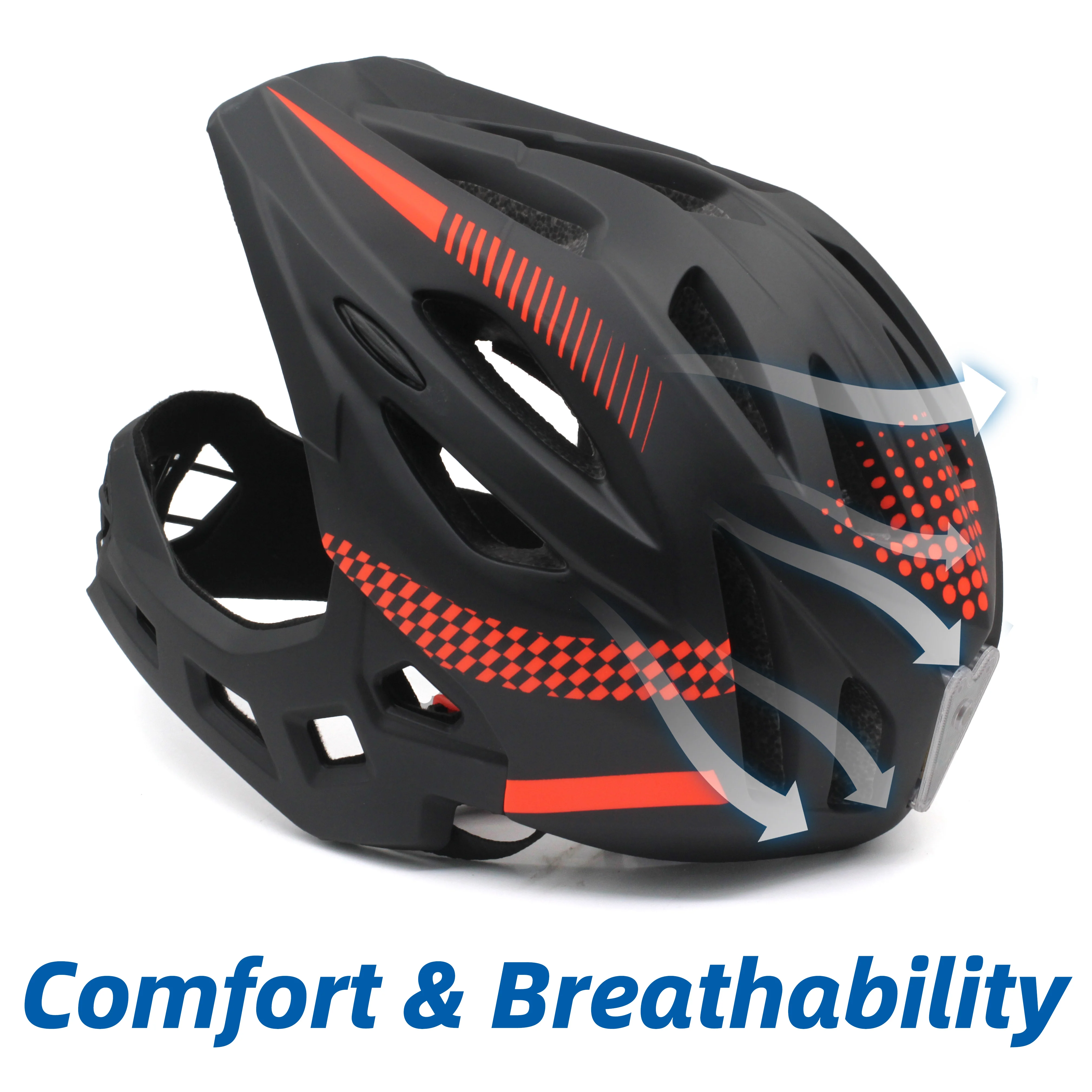 REYGEAK Full Face Bicycle Helmet Detachable Riding Helmets With Lights Cycling Sport Safety Gear For Outdoor