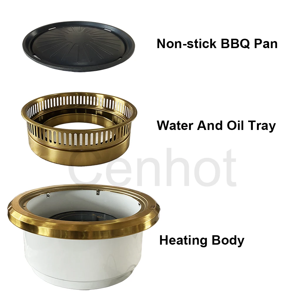 CENHOT Korean BBQ Grill Restaurant Equipment Smokeless Korean BBQ Grill