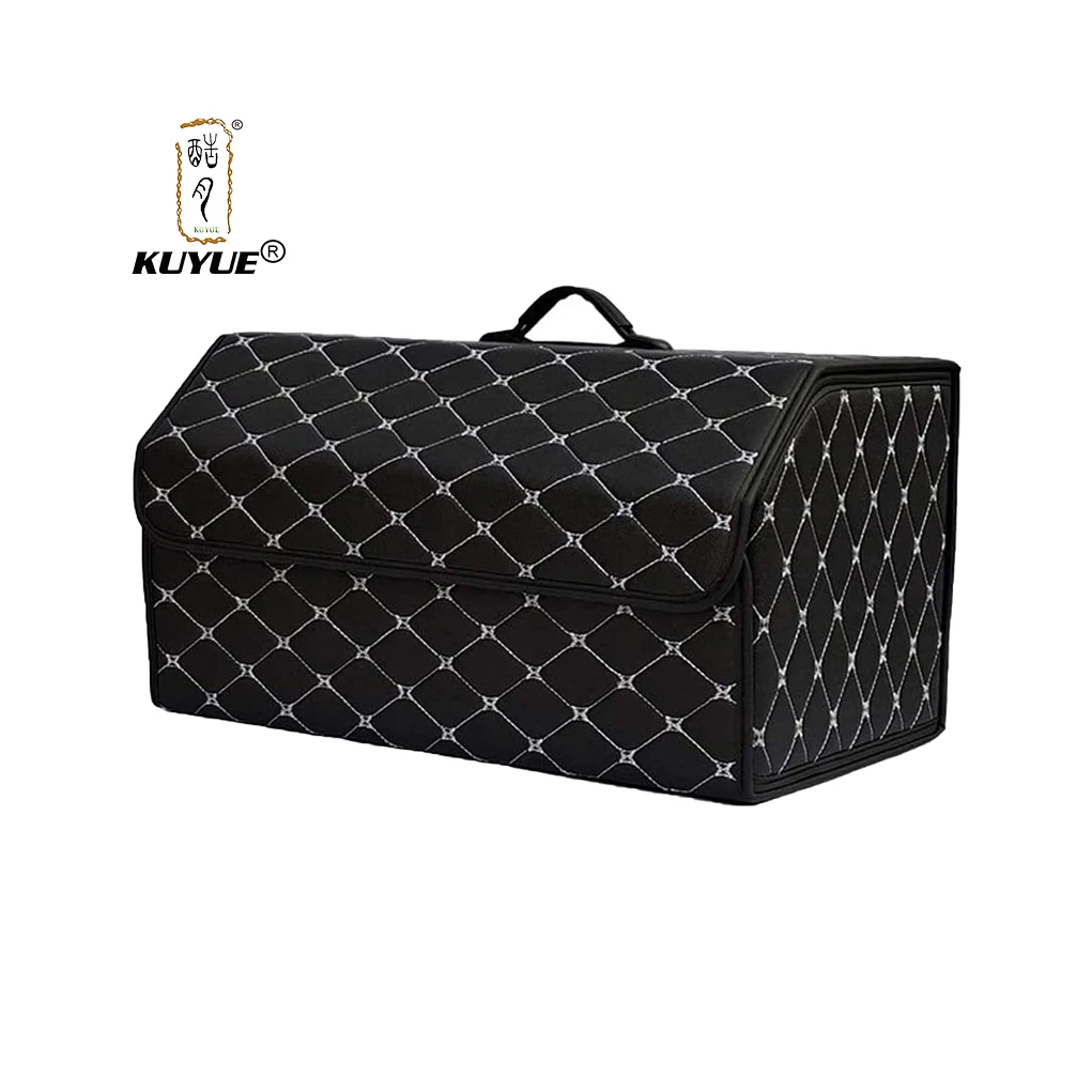 KUYUE Multipurpose Collapsible Car Trunk Storage Organizer with Lid Portable Car Storage Bag Car Trunk Organizer