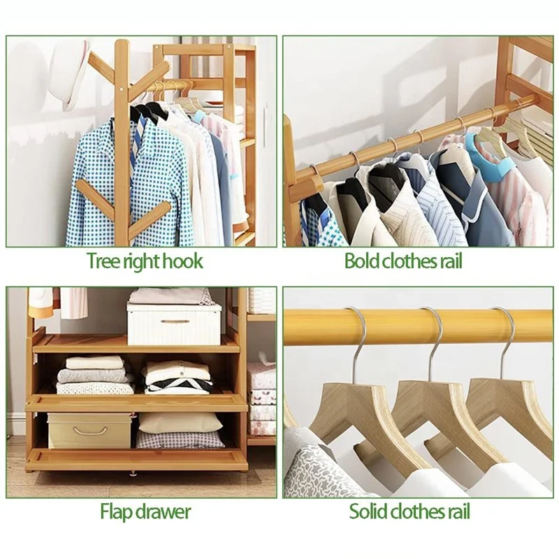 100cm-Wholesale custom bamboo adjustable shoe pedestal style stand wooden coat rack with shelf