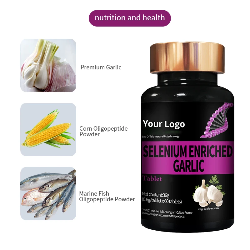 Healthcare health supplement private label Selenium-rich garlic tablet candy Selenium Enriched Garlic tablet