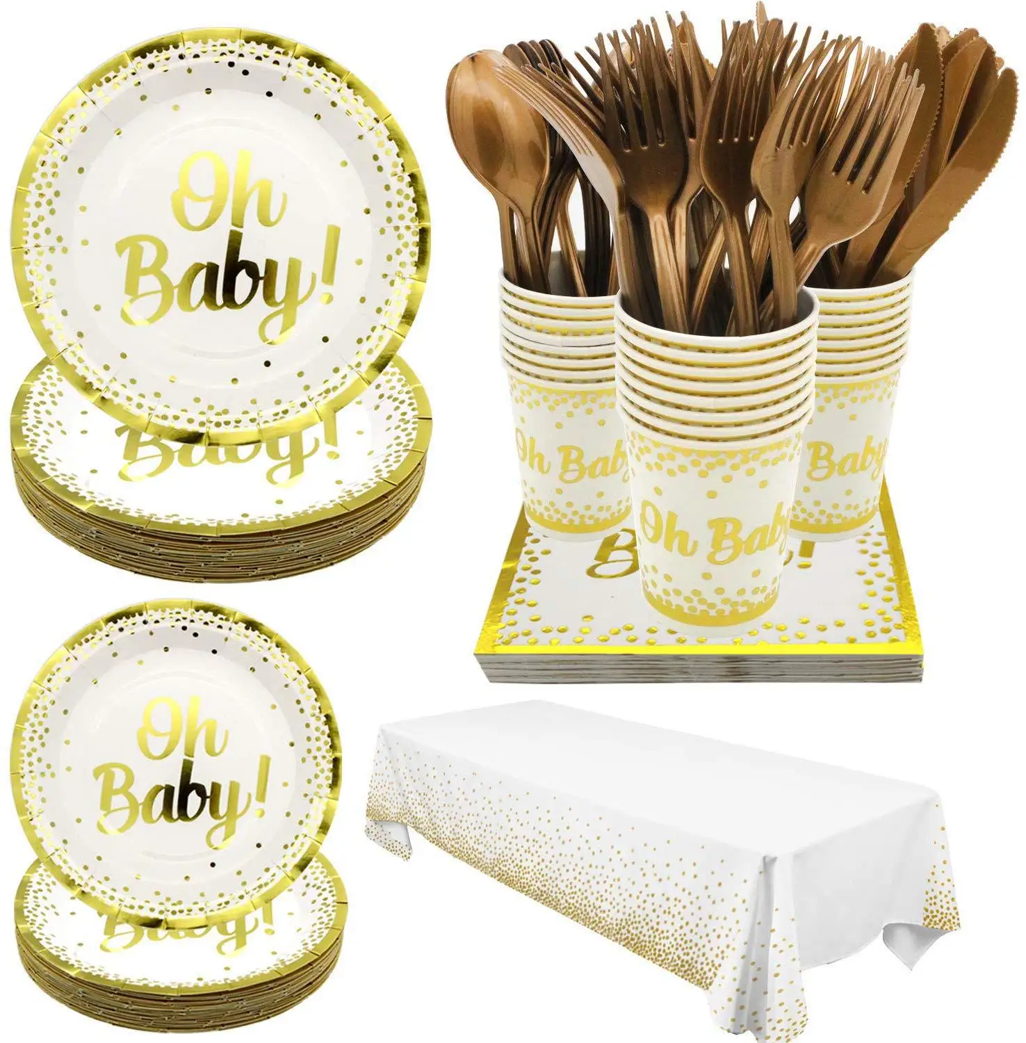 Chinese Manufacturer Decoration Event Disposable Icecream Party Tableware Set