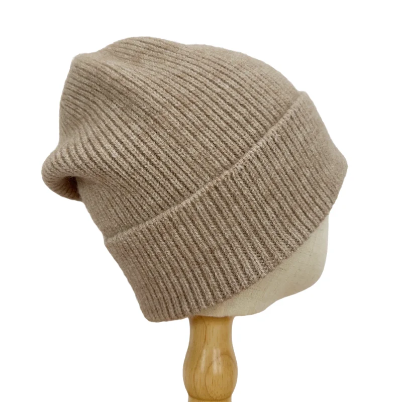 New Arrival Simple Design Neutral knitted ribbed hat Soft hat Casual hat