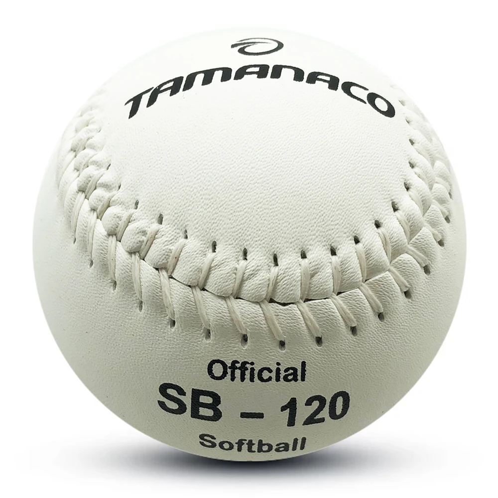 white composite Split leather Tamanaco SB-120 with cork core softball pelota de softball