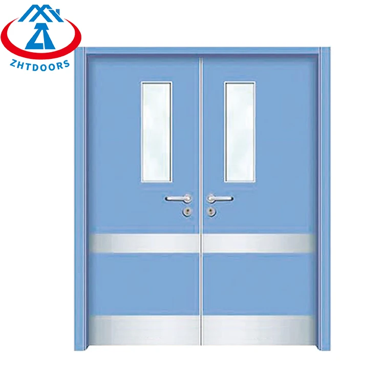 ZHTDOORS China Manufacturer Wholesale EN Standard 60 Minute Double Opening Fire Emergency Safety Door With Visual Window