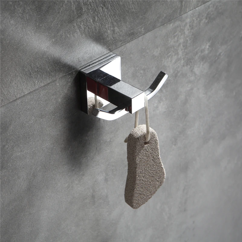 
Bathroom double sided wall hook metal towel hanging brass accessories set 