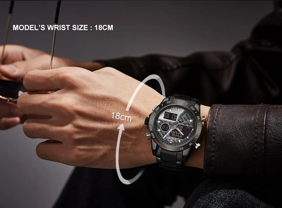 NAVIFORCE  9171 Fashion Luxury Business Men Wristwatch Waterproof Auto Date  Male Watches with Stainless Steel Quartz Watch Men