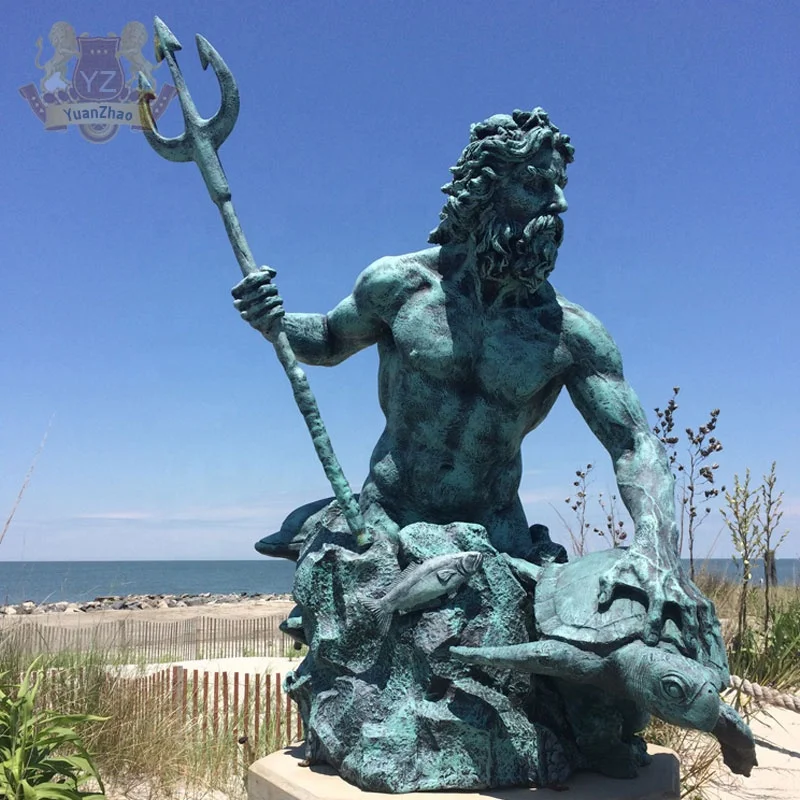 Famous Greed Sea God Poseidon Sculpture Ancient Neptune Poseidon Bronze Statue