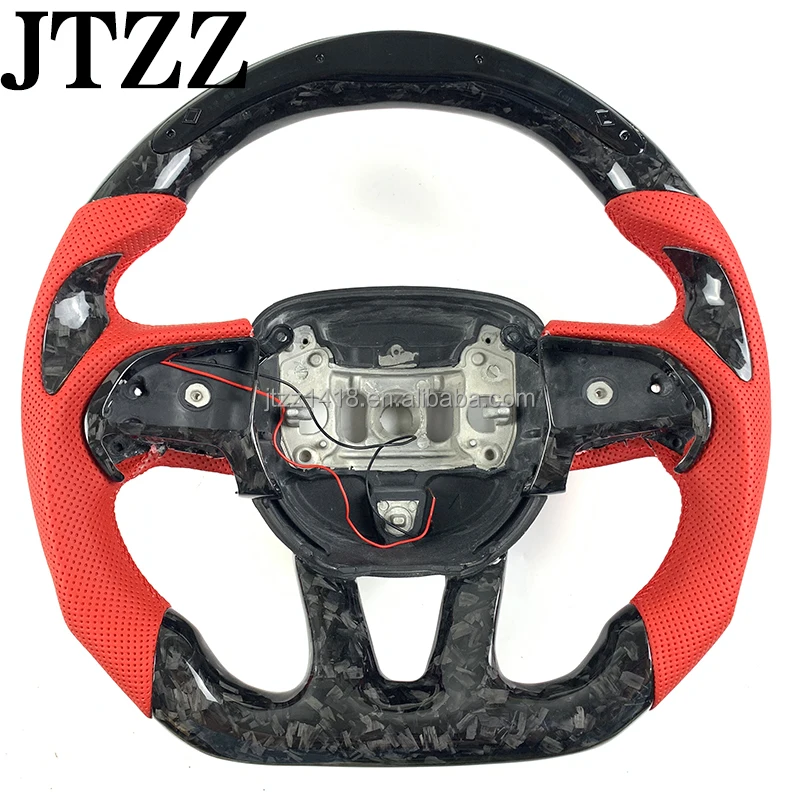 For Dodge Challenger SRT Hellcat LED Display Steering Wheel Carbon Fiber Customization  2014 2015 2016 2017 2018 2019 2020