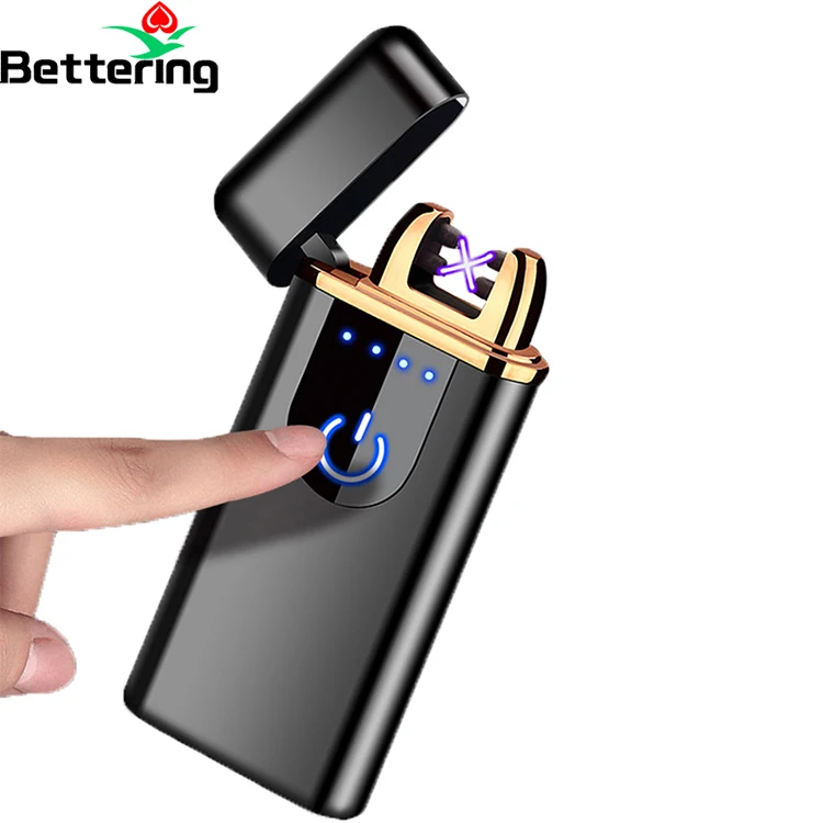 manufacture e cigarette cigar usb charging electronic plasma laser fashion lighter metal with logo windproof electric display