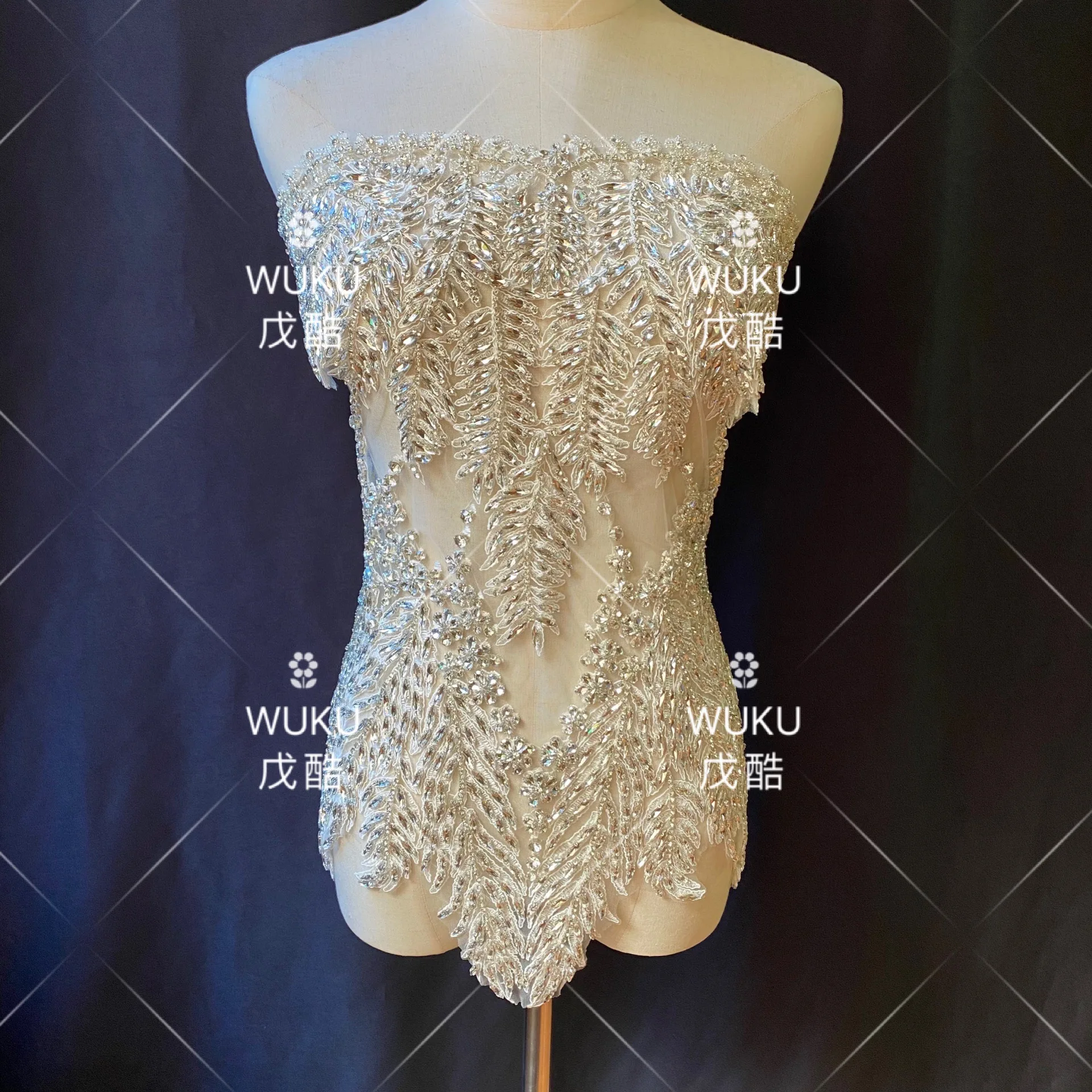 Wuku весь Тюль верхняя часть дизайн декоративная модовая аппликация с кружевными вставками