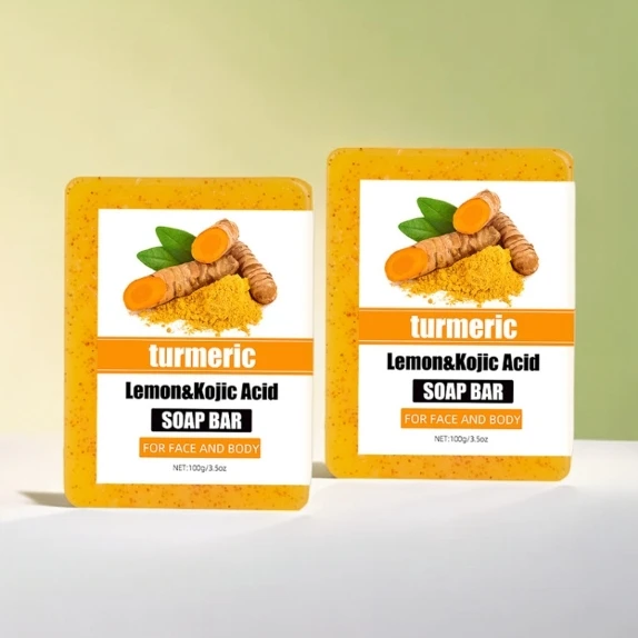 Face Bath Body Scrub Coconut Soap Bar Goat Milk Ginger Turmeric Soap Lemon Scrub Granular Kojic Acid Soap