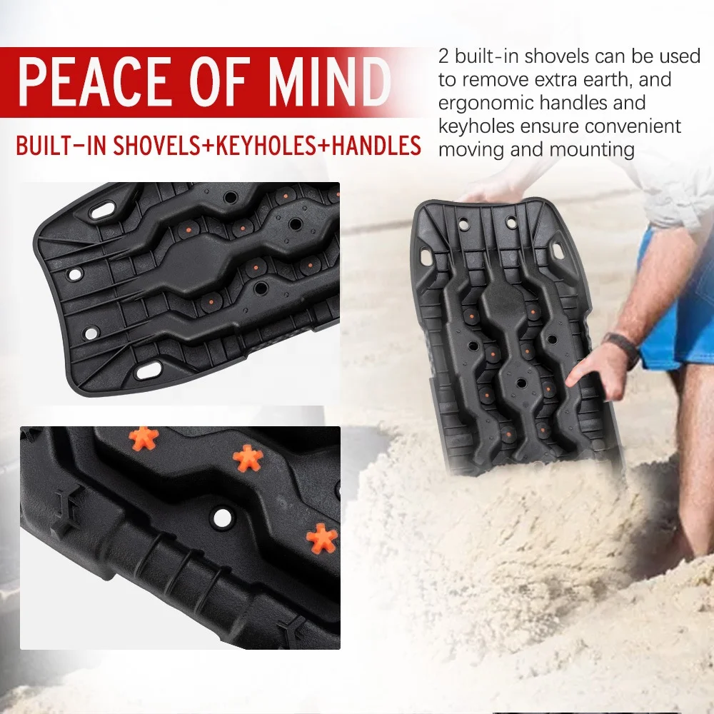 Dual color off-road 4x4 recovery track anti skate sand board snow and mud self rescue anti sinking board