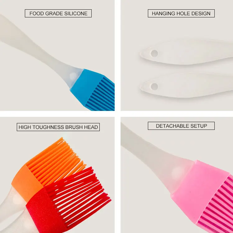 Домашние кухонные инструменты для выпечки высокотемпературная пищевая пластиковая ручка силиконовая щетка масла
