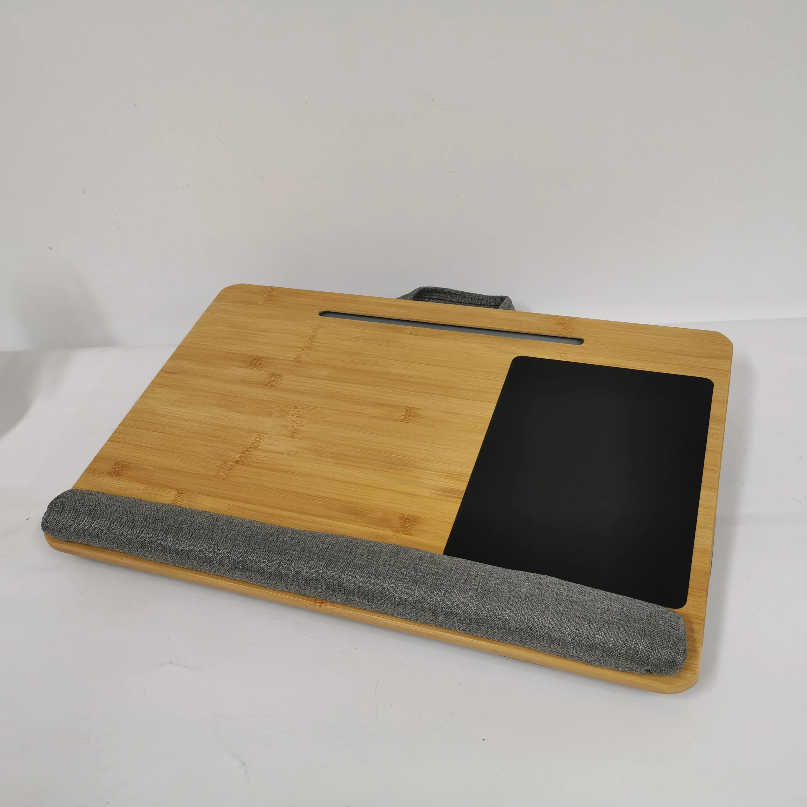 2023 New Hot Portable Bamboo Laptop Lap Tray Bed Sofa Desk With Soft Pillow Cushion