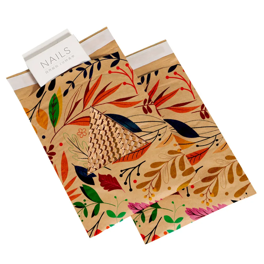 Custom Honeycomb Paper Envelopes Brown Cellular Shaped Kraft Paper lining Padded Mailer Packaging Bags for Shipping