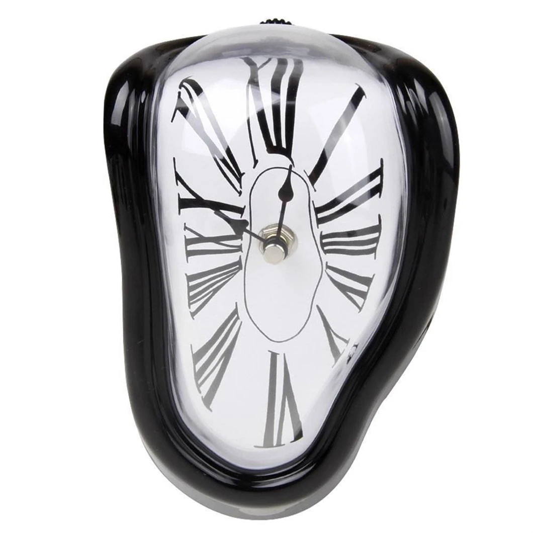 home decor Creative Abstract Twisted Living Room Mute Melting Table Clock