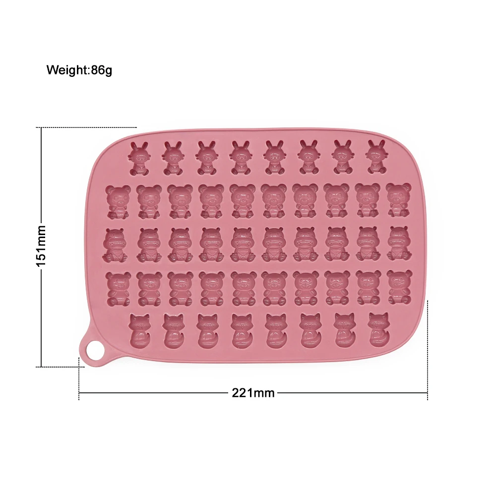 Factory Wholesale Custom BPA Free Ice Cube Tray Bear Shape Mini Chocolate Gummy Candy Molds Silicone