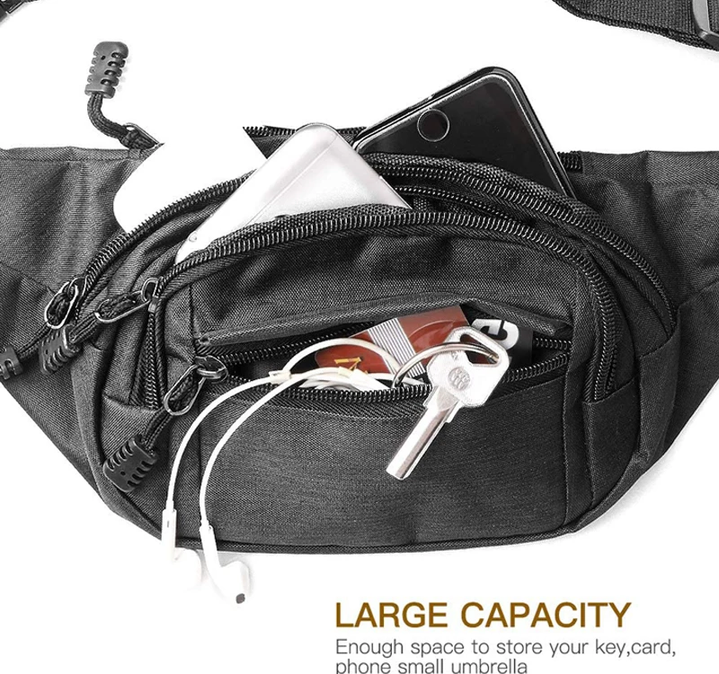 Поясная Сумка на заказ, водонепроницаемая Спортивная бананка с 4 карманами на молнии, для путешествий, пешего туризма, отдыха, сумка на бедро, камбоджийский завод