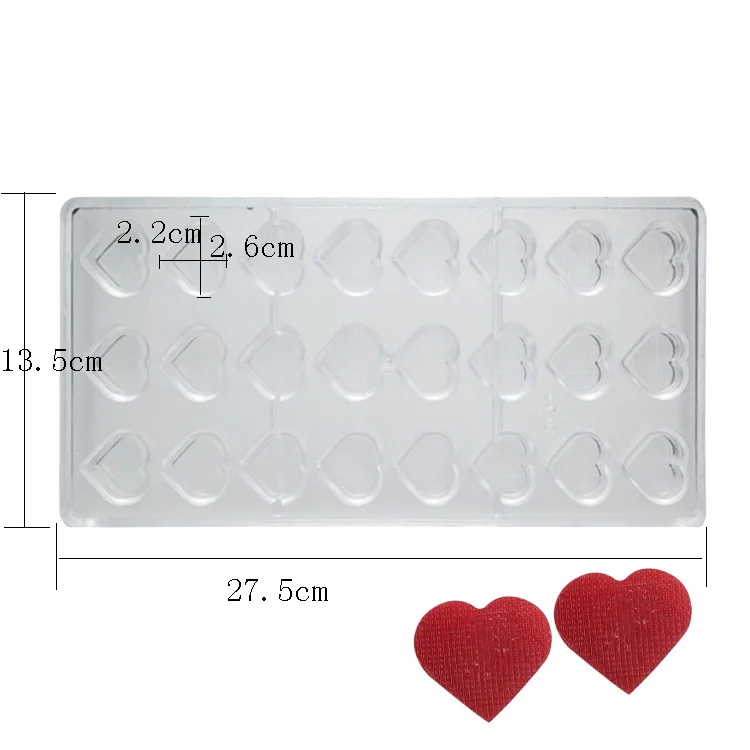 Premium Quality Heart Shape Handmade PC Material Chocolate Molds Candy